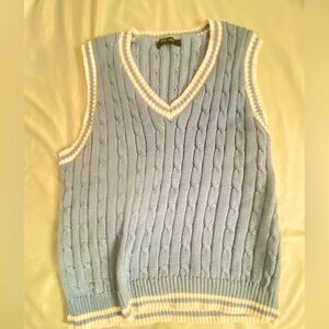 light blue sweater vest
